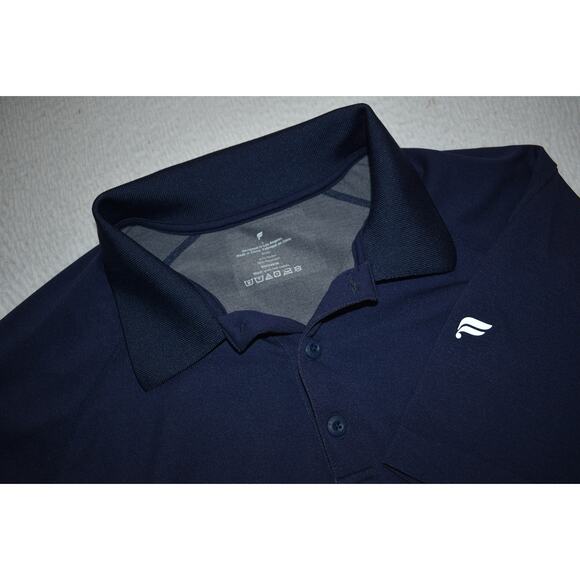Fabletics Golf Polo Shirt Men Size Large Performance Nylon Polyester Blend Blue - Picture 4 of 6